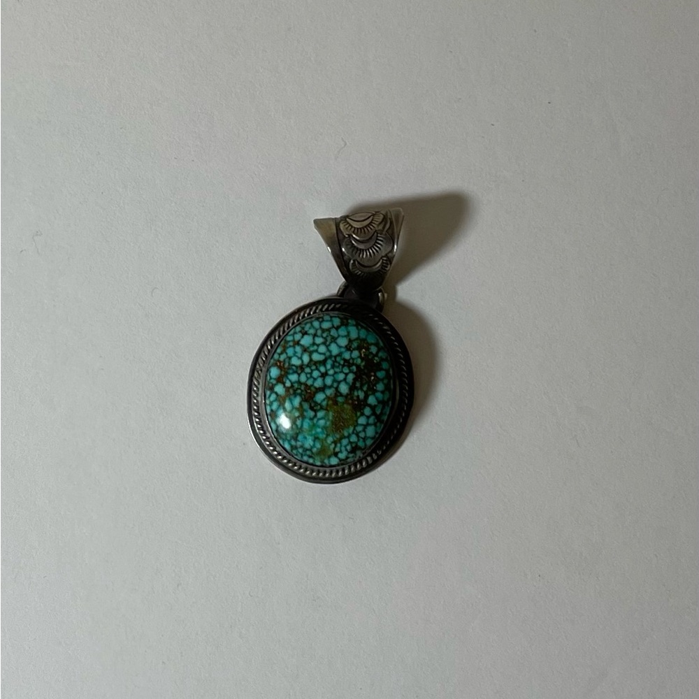 Sterling silver turquoise necklace pendant - Picture 2 of 4